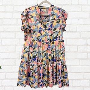 Boutique Dress- Silky Flutter Printed Dress
